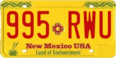NM license plate 995RWU
