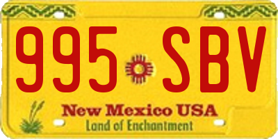 NM license plate 995SBV