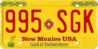 NM license plate 995SGK