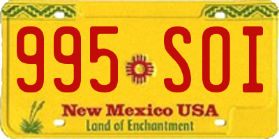NM license plate 995SOI