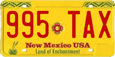 NM license plate 995TAX