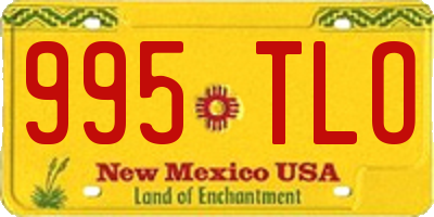 NM license plate 995TLO