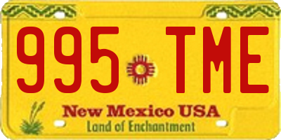 NM license plate 995TME