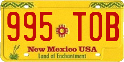 NM license plate 995TOB