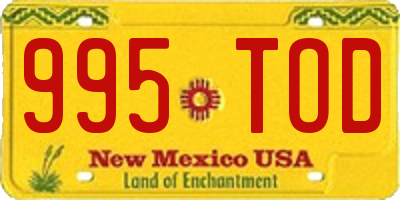 NM license plate 995TOD