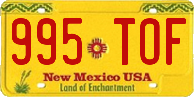 NM license plate 995TOF