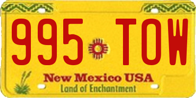NM license plate 995TOW
