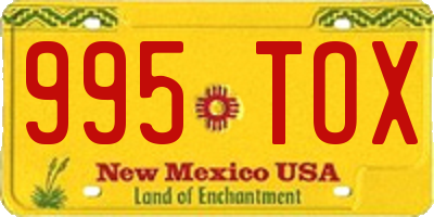 NM license plate 995TOX