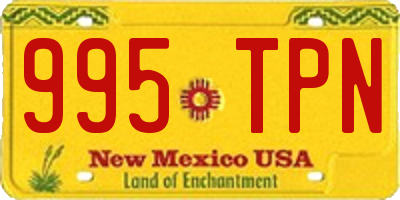 NM license plate 995TPN