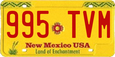 NM license plate 995TVM