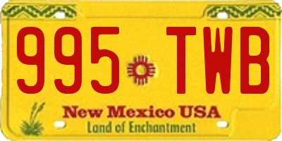 NM license plate 995TWB
