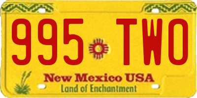 NM license plate 995TWO