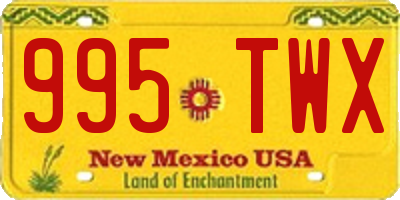 NM license plate 995TWX