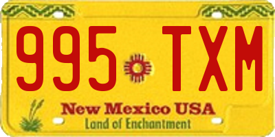 NM license plate 995TXM