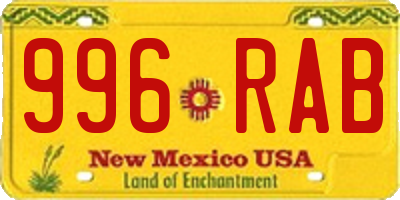 NM license plate 996RAB
