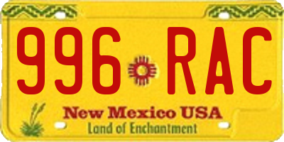 NM license plate 996RAC