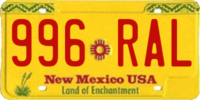 NM license plate 996RAL