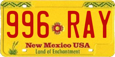 NM license plate 996RAY