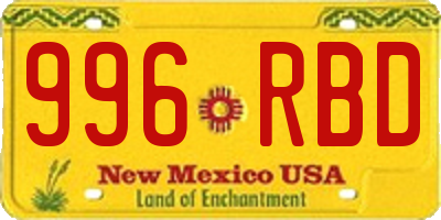 NM license plate 996RBD