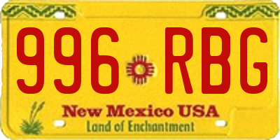 NM license plate 996RBG