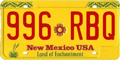 NM license plate 996RBQ