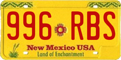 NM license plate 996RBS