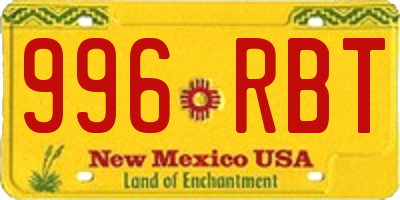 NM license plate 996RBT