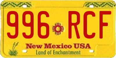 NM license plate 996RCF