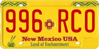 NM license plate 996RCO