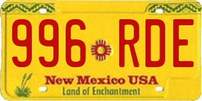 NM license plate 996RDE