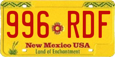 NM license plate 996RDF