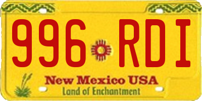 NM license plate 996RDI