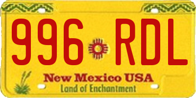 NM license plate 996RDL