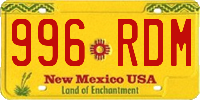 NM license plate 996RDM