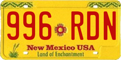 NM license plate 996RDN