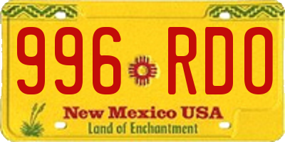 NM license plate 996RDO