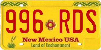 NM license plate 996RDS
