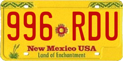 NM license plate 996RDU