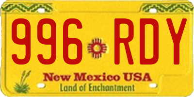 NM license plate 996RDY