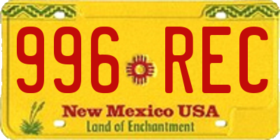 NM license plate 996REC