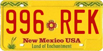 NM license plate 996REK