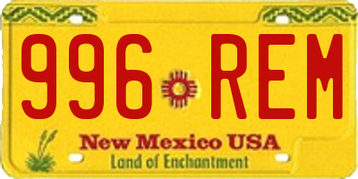 NM license plate 996REM