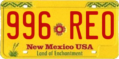 NM license plate 996REO