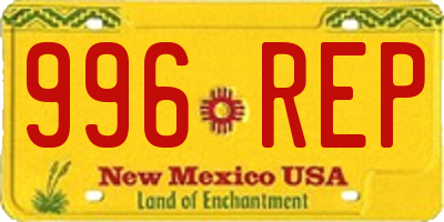 NM license plate 996REP