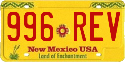NM license plate 996REV