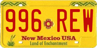 NM license plate 996REW