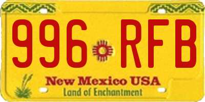 NM license plate 996RFB