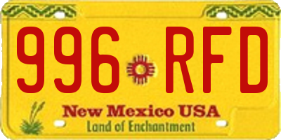 NM license plate 996RFD