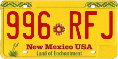 NM license plate 996RFJ