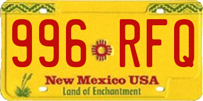 NM license plate 996RFQ